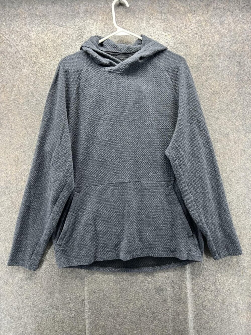 Lululemon Hoodie Mens XL Gray Textured Fleece Double Knit Pullover Sweatshirt